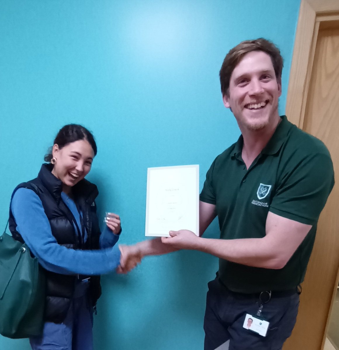 Our new Head of Outdoor Education surprised Gold DofE candidate Holly with her DofE Silver certificate. Just the paperwork and residential to complete for Holly and she will be achieving her Gold award too. 

Perhaps a little more ceremony at one of the royal palaces though.