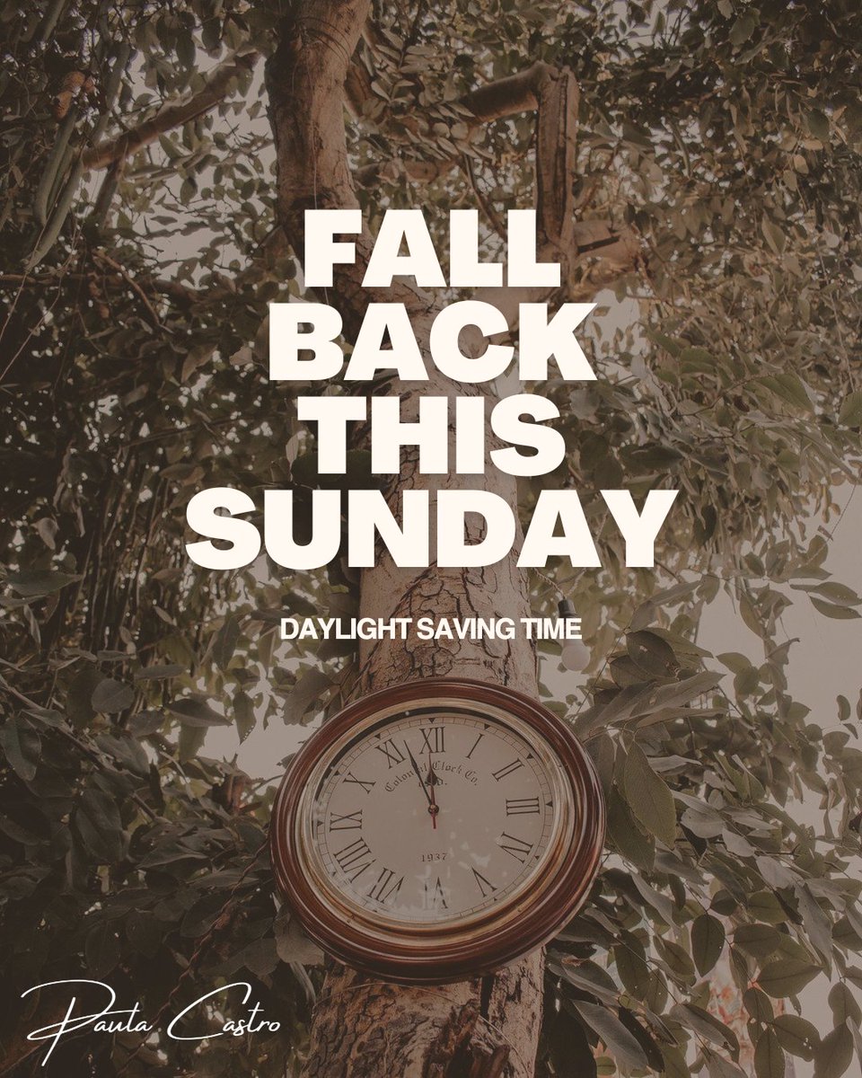 paulacastroteam's tweet photo. Don't forget to fall back this Sunday.
#fallback #FallBackSeason #November #november2023 https://t.co/OI8cWMgU52