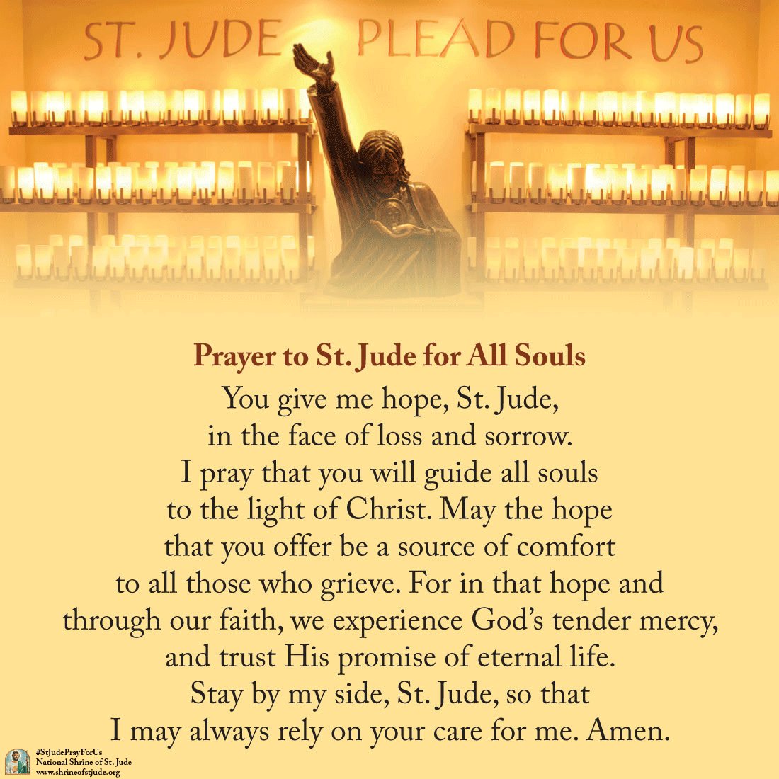 All Souls Day: November 2

May the souls of the faithful departed, through the mercy of God, rest in peace: bit.ly/allsoulsweb

-

#saintjude #stjude #catholic #prayer #pray #faith #allsouls #feast #feastday #allsoulsday #souls #faithful #departed #mercy #God #peace #rest