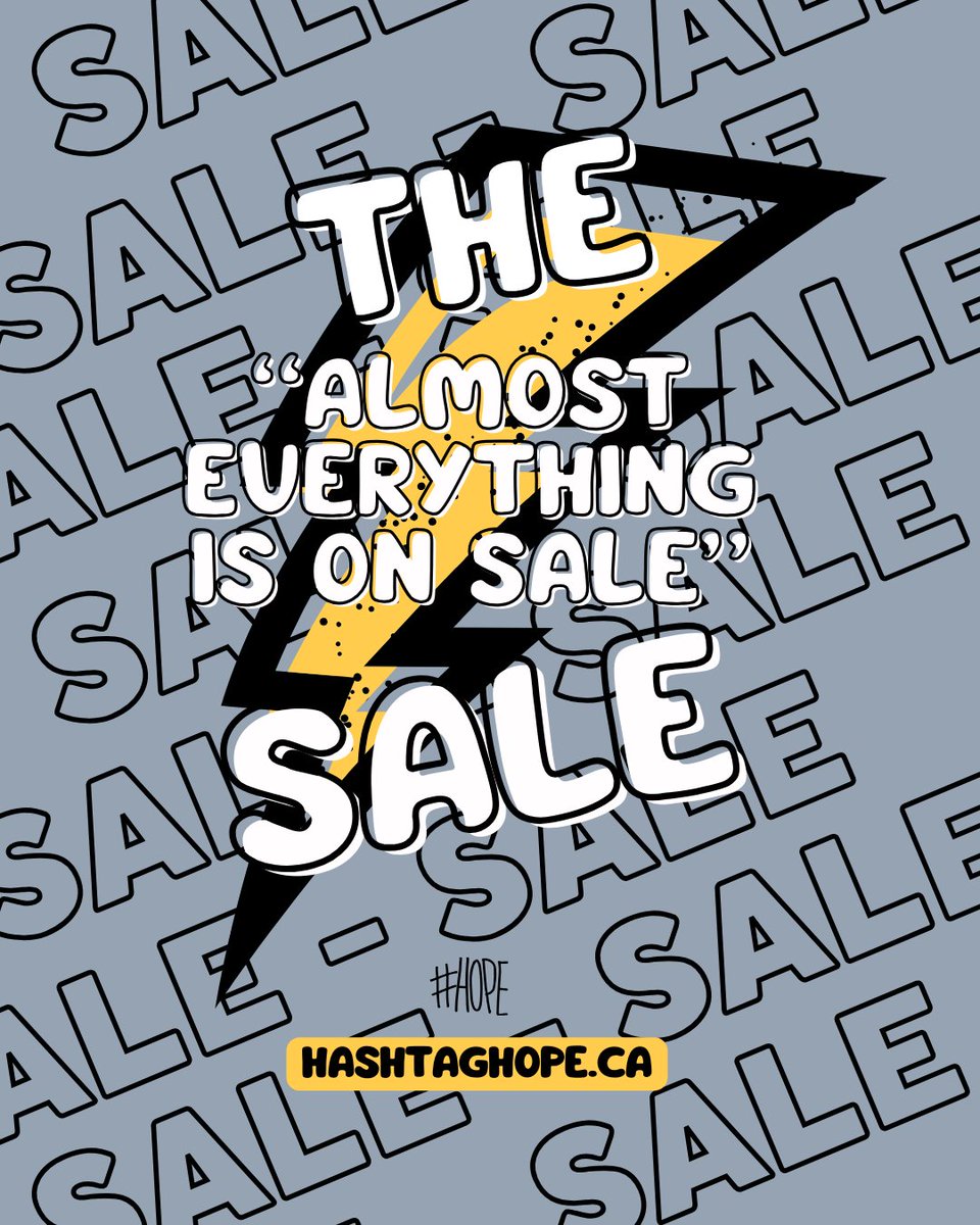 HashtagHopeCA's tweet photo. The "Almost Everything Is On Sale" Sale! 

40% off almost everything, sometimes more!

From Nov 1st to idk maybe like Dec 10th?

link in bio

Proceeds support Hashtag Hope programs and initiatives.

#hope #hashtaghope https://t.co/pwtueJAhHd