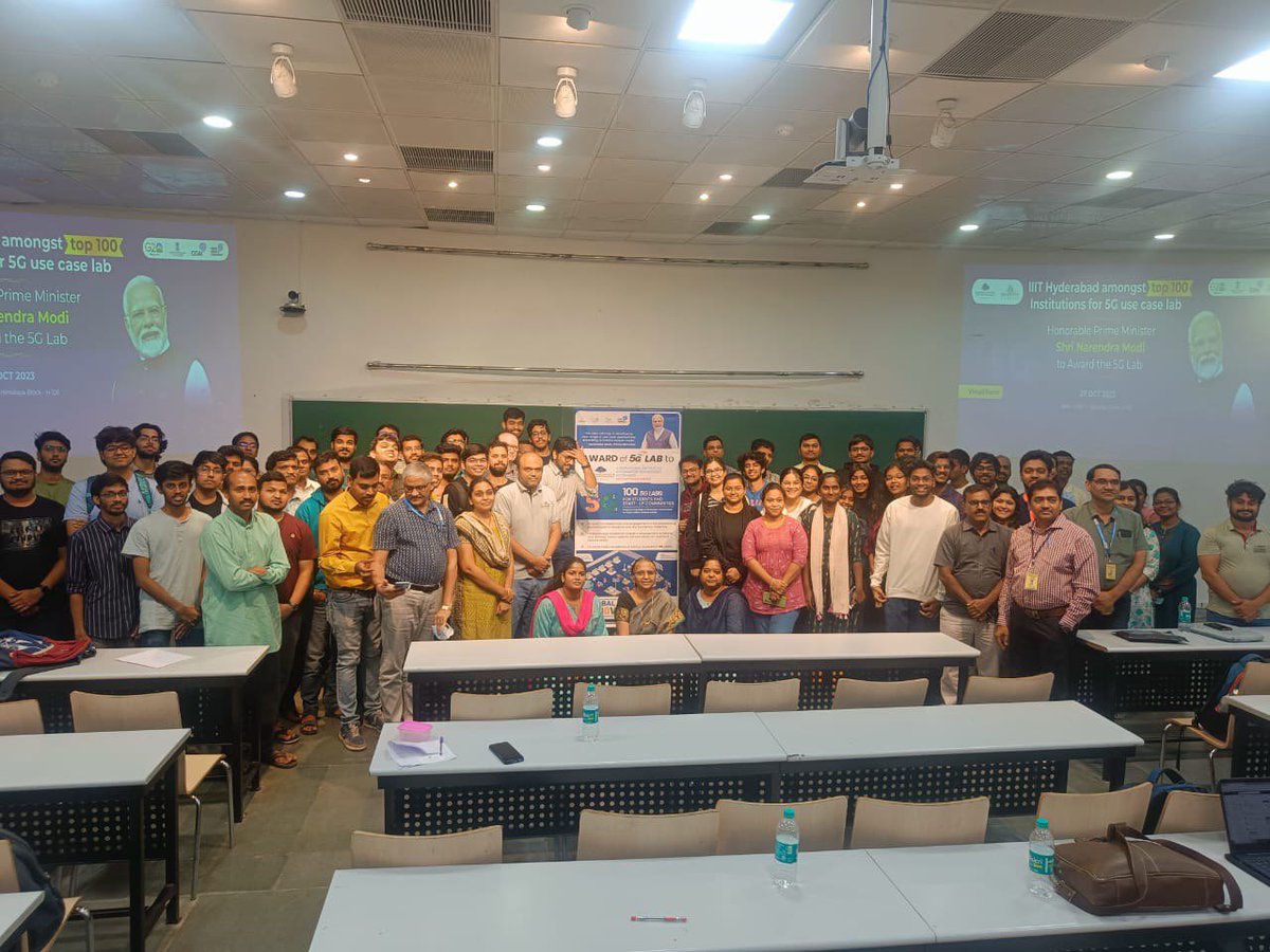 LivingLabHyd's tweet photo. Prime Minister Narendra Modi unveiled a new initiative, launching 100 ‘5G Use Case Labs’ for educational institutions.
IIITH promises to set an example and excel in new innovations and make India proud with 5G. https://t.co/sdXZ4opSle
