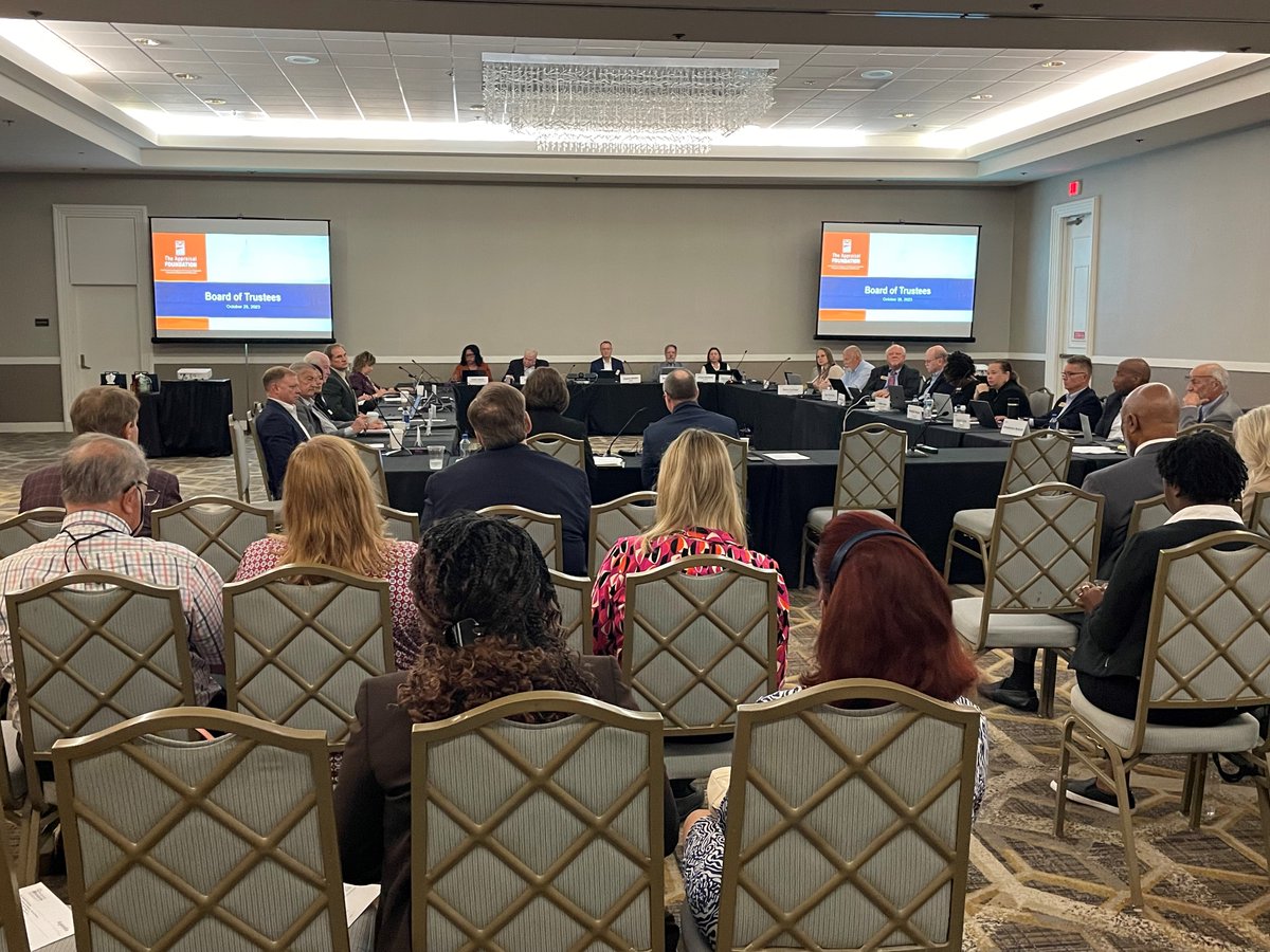 TheAppraisalFdn's tweet photo. Last week, the Board of Trustees held their fall public meeting. Thank you to everyone who joined us and keep an eye out for a briefing on everything that happened coming soon! https://t.co/ce6cfcBkKS