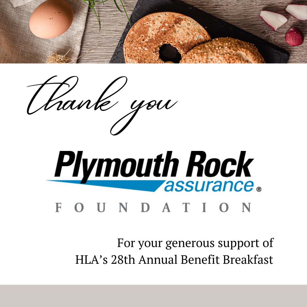 Thank you to <a href="/PlymouthRock/">Plymouth Rock</a> Assurance Foundation for their amazing support of our 28th #HLABreakfast!!