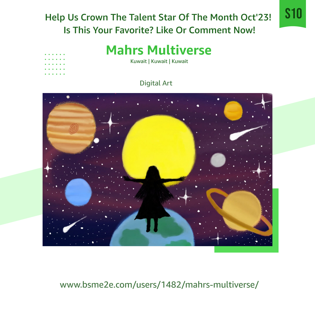 BSMe2e's tweet photo. Explore Mahrs's remarkable journey with BSMe2e, which culminated in a remarkable triumph in October '23. Help us Crown the Talent Star of The Month!
Explore The Talent: https://t.co/HCUDklEydA
#SocialMarketplace #SkillsSharing #TalentShowcaseNetwork #DigitalArt https://t.co/oeVTV8sszB
