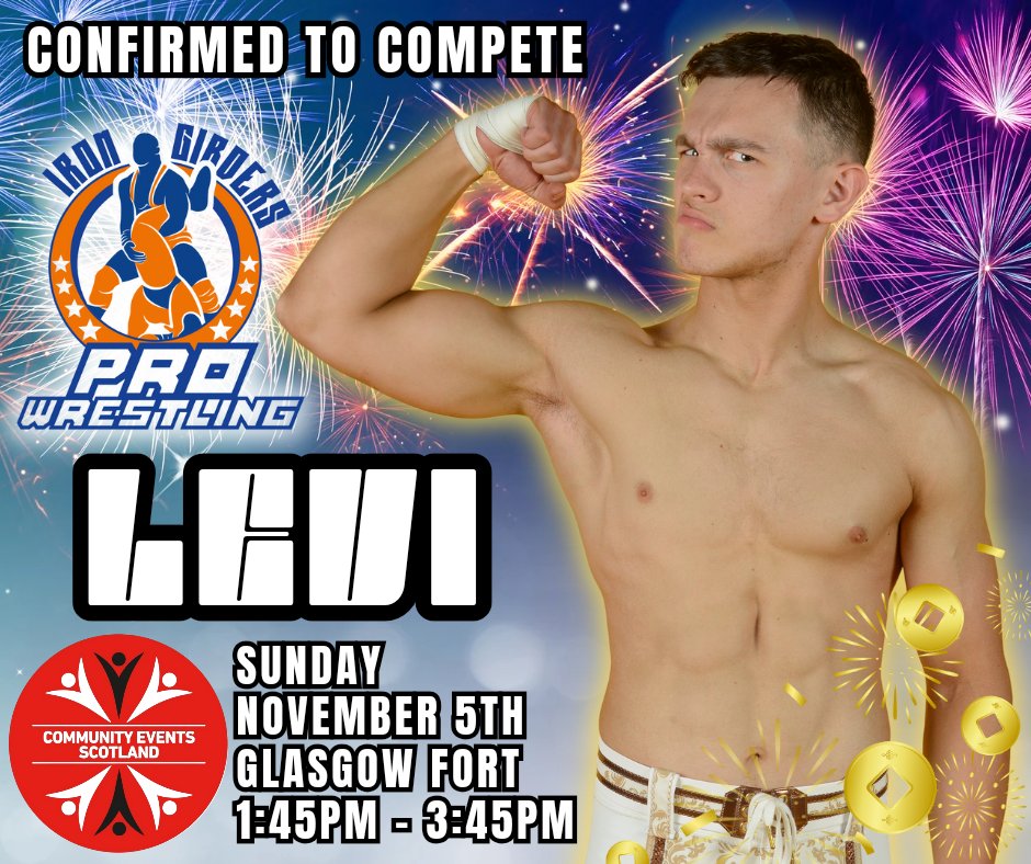 IronGirdersGym's tweet photo. ⭐ Confirmed to Compete ⭐

Former IGPW Champion
@real_levi_1999 

Sunday Nov 5th
@glasgowfort Fireworks Festival

#GirdersBuilt https://t.co/PYEeJgmpmG