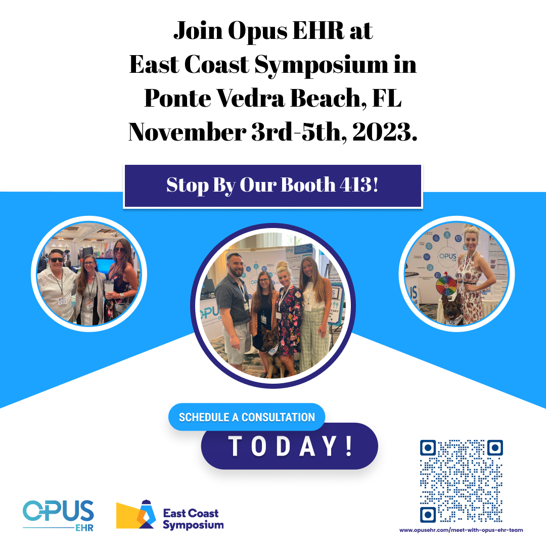 OpusEHR's tweet photo. We are thrilled to be at the East Coast Symposium this week. Join us at booth #413 to explore the latest Behavioral Health tech innovations that streamline clinical documentation &amp; elevate your operations. 🚀

Connect with us here:
🔗 https://t.co/YijG7ECfbW

#EastCoastSymposium https://t.co/FRU0HBzI2R