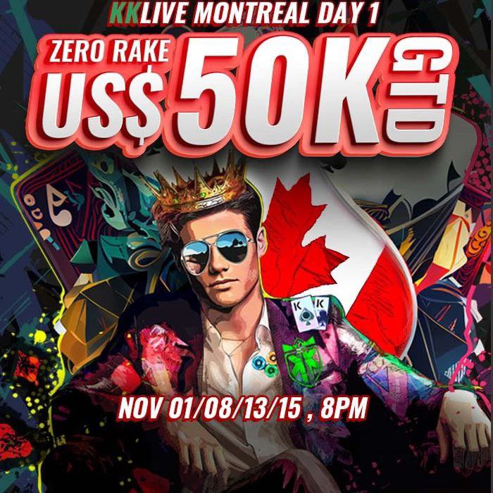 VIPKKPoker's tweet image. To ALL Canadians 🇨🇦

$50K USD GTD
Day 1 - Play online and qualify
Day 2 - Travel to Montreal to win

Sign up now ➡️ kkpoker.club/VIPKK and get 100% bonus 

.
#poker #canada #canadians #onlinepoker