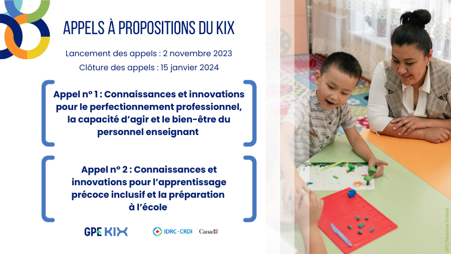 IDRC_CRDI's tweet photo. Opportunité de financement! Consultez les derniers appels à propositions du @GPforEducation #GPEKIX pour la connaissance et l'innovation dans l'enseignement et l'apprentissage précoce inclusif. Un fil. https://t.co/ACiP29M39K