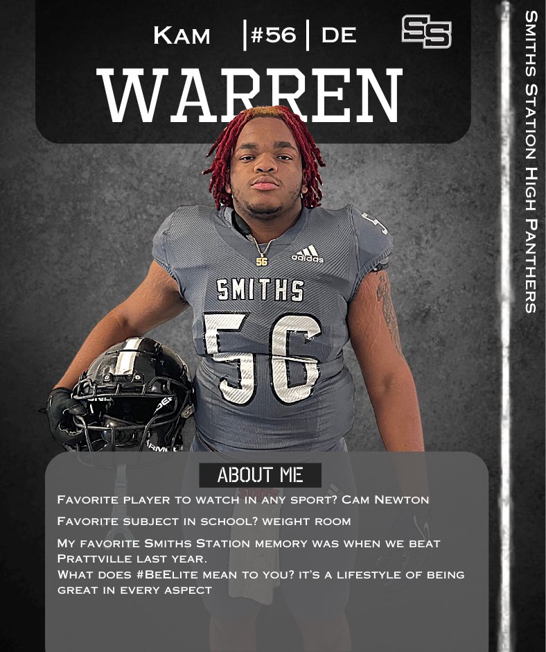 Panther Spotlight for Week 10. Senior Punter Connor Thomason and Senior Defensive End Kam Warren! #BeELITE #BuiltBySmiths <a href="/SSPantherFB/">Smiths Station FB</a>