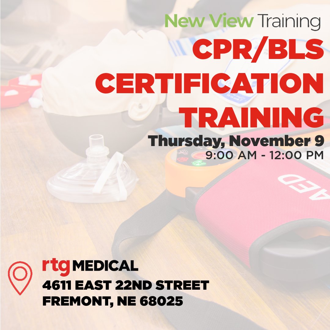 LAST CHANCE to register for CPR/BLS Certification, held right here at our headquarters on November 9! This course is open to anyone in the community looking to get certified or renew their certification in these life-saving skills. Sign up: 
linktr.ee/rtgmedical