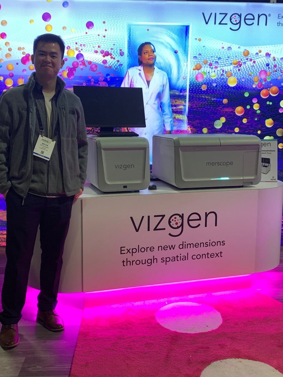 vizgen_inc's tweet photo. 📢If you're at #ASHG23, don't forget to stop by booth 1815 to learn about #MERFISH #SpatialTranscriptomics with #MERSCOPE- our team can't wait to meet you!

#Vizgen #SpatialBiology #SpatialGenomics #Genetics #GeneExpression #SpatialDataAnalysis https://t.co/49HpwriAOD