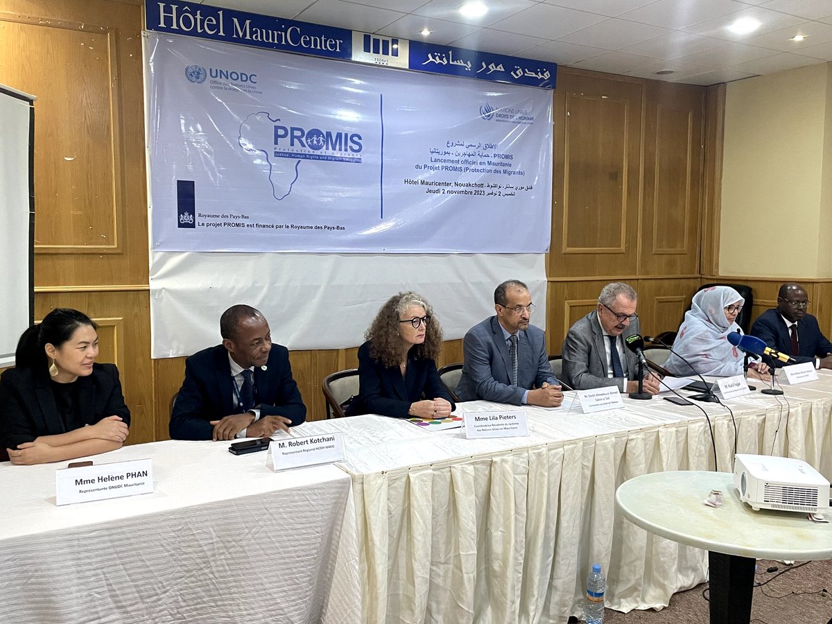 ONU_Droits_BRAO's tweet photo. @PROMIS_WAfrica @kotchani @mar2106 @habiboud @NLinSenegal @ohchrmauritania @ONUDC @TIPSOM_WCA @UNHumanRights @UNODC_WCAfrica #Migrantprotection
Le projet de protection des droits des migrants @PROMIS_WAfrica vient de s'étendre en #Mauritanie, 9eme pays couvert. L'initiative conjointe de @UNHumanRights en Afrique de l'OUest et @ONUDC en Afrique de l'ouest @TIPSOM_WCA est financée par @NLinSenegal. https://t.co/ZgjxzFx44o