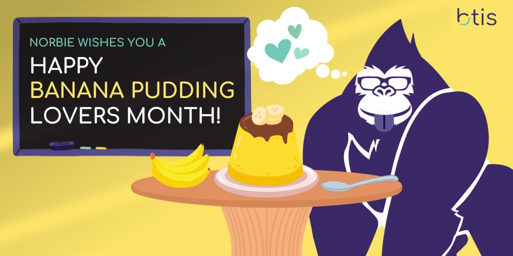 🍌 November is Banana Pudding Lovers Month! Norbie's curious – what's your favorite pudding flavor? Share your sweet choices with us! 🍮 #BananaPuddingMonth #PuddingLovers #NorbieAsks