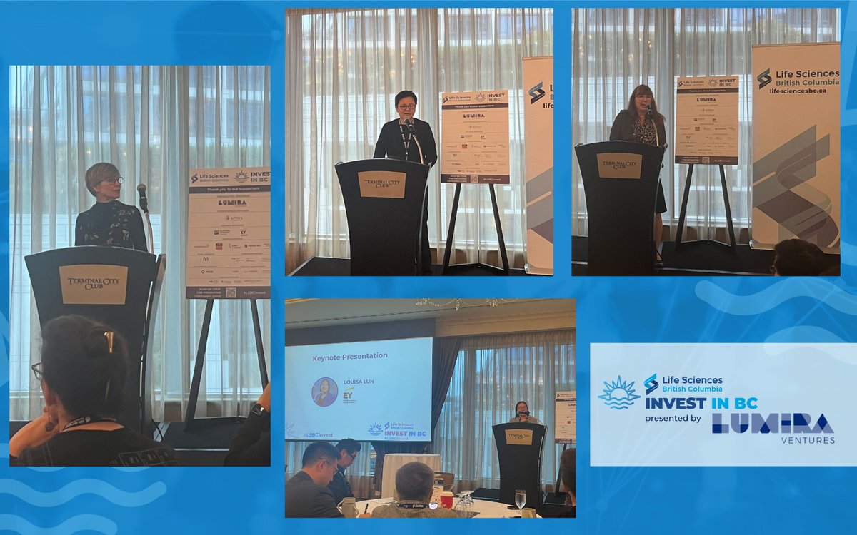 The 2nd portion of Invest in BC presented by Lumira Ventures event included a keynote by EY, pitch sessions focused on 5 emerging #Therapeutics and #DigitalHealth companies. Thx to session sponsor entrepreneurship@ubc. #LSBCinvest bit.ly/InvestinBC2023… #LSBCinvest