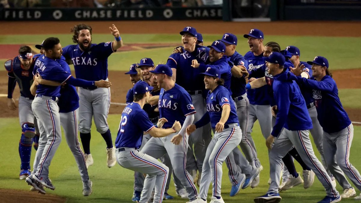 WORLD SERIES CHAMPS! 

Congrats to the <a href="/Rangers/">Texas Rangers</a> for an incredible postseason. 11 straight wins on the road, an MLB record. 

We're excited for what's ahead for our esteemed customer! 

hubs.li/Q027CDVG0 

Img source: Getty Images