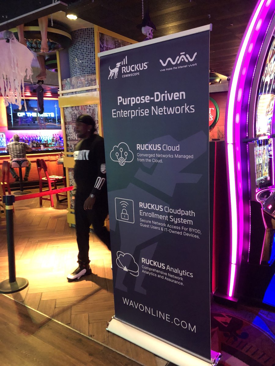 WAVonline's tweet photo. Viva Las Vegas at Optech2023. WAV hosted a GREAT networking event with our friends @ruckusnetworks and met with so many of our MDU customers. #WiFi #MDU #multifamilyhousing https://t.co/kTT0AFpLsN