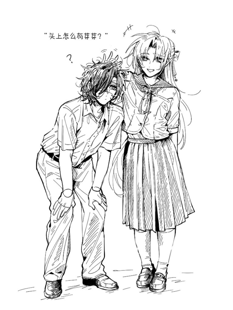 #燭へし 
高校生燭（♂）へし（♀）