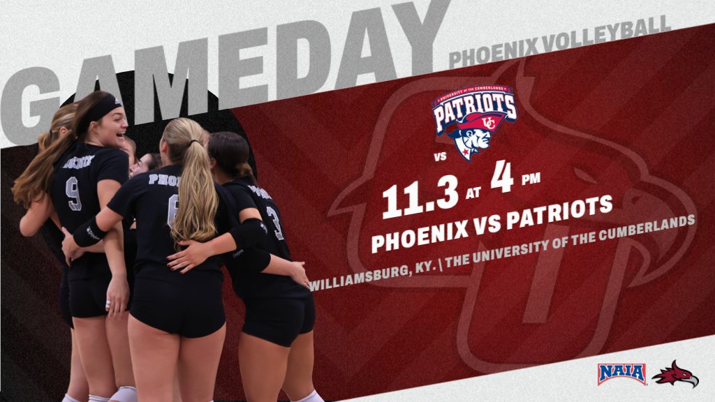 Cumberland Phoenix (@gocuphoenix) on Twitter photo MATCH DAY! Women's volleyball heads on a two-day business trip 🏐🚙
#WeArePhoenix | <a href="/CumberlandVB/">Cumberland Women’s Volleyball</a>
📍Williamsburg, Ky.
🆚<a href="/UC_Patriots/">UC Athletics</a>
⏰4:00 PM
📺tinyurl.com/y5jn5fn6
📊tinyurl.com/4ptmnj8w MATCH DAY! Women's volleyball heads on a two-day business trip 🏐🚙
#WeArePhoenix | <a href="/CumberlandVB/">Cumberland Women’s Volleyball</a>
📍Williamsburg, Ky.
🆚<a href="/UC_Patriots/">UC Athletics</a>
⏰4:00 PM
📺tinyurl.com/y5jn5fn6
📊tinyurl.com/4ptmnj8w