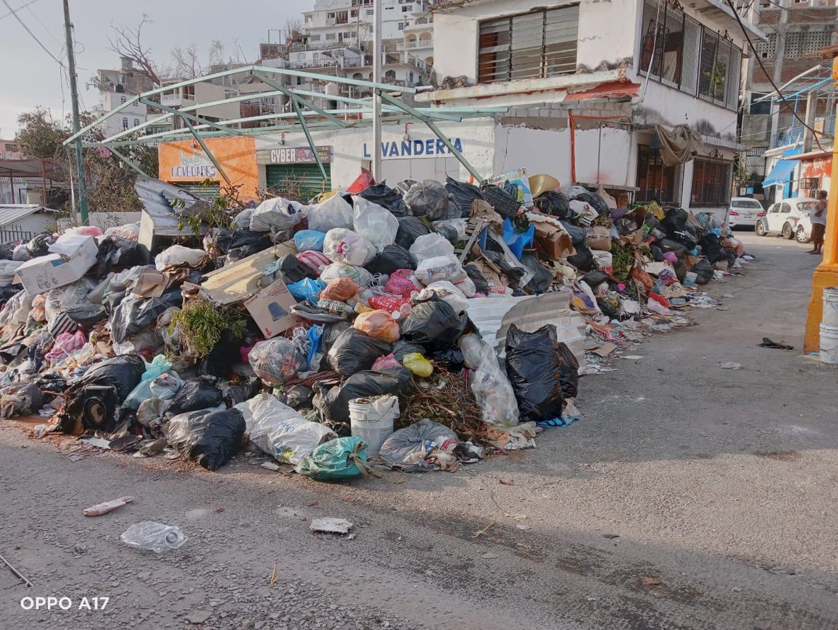 apilo's tweet photo. Me llegó desde Acapulco: 
“Necesitamos apoyo para que envíen camiones recolectores de basura en la zona de Barrios Históricos, calle Vicente Guerrero, calle Progreso, Independencia, Quebrada. Nos estamos infestando de ratas. Van 9 días y seguimos sin luz, ni agua”
#OtisAcapulco https://t.co/ZxOSV4Hj1X