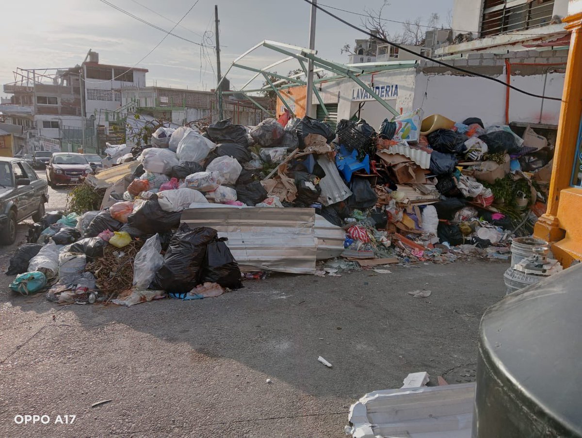 apilo's tweet photo. Me llegó desde Acapulco: 
“Necesitamos apoyo para que envíen camiones recolectores de basura en la zona de Barrios Históricos, calle Vicente Guerrero, calle Progreso, Independencia, Quebrada. Nos estamos infestando de ratas. Van 9 días y seguimos sin luz, ni agua”
#OtisAcapulco https://t.co/ZxOSV4Hj1X