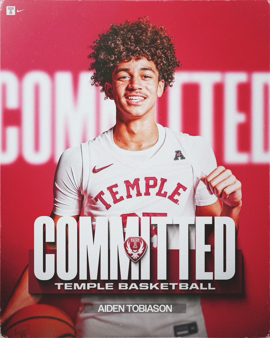 ARosenfeldHoops's tweet photo. 2024 @StE_Athletics + Role Model Elite guard Aiden Tobiason has committed to Temple.

At 6’5”, he brings the Owls a talented shotmaker, smart playmaker + burgeoning athlete with plenty indicators for future development. Was as big a stock-riser as any in the Northeast this summer https://t.co/3dj13f7dgw