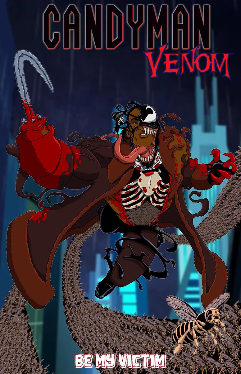 I really don’t draw horror but because the great <a href="/TonyTodd54/">Tony Todd</a> is Venom and Candyman I had to do a quick Halloween mashup of these two iconic characters. #candyman #venom #tonytodd #spiderman2thegame #spidermanps5
