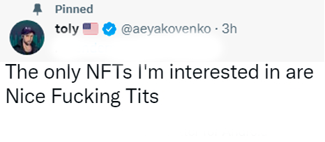 FuckNFT's tweet photo. @toly #FUCK NFTs https://t.co/2u4kOxv8Hc