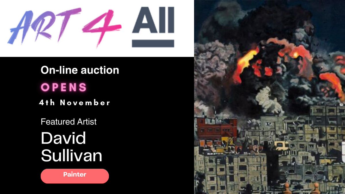 ART4ALL is holding an online auction starting on 4th November, featuring some of the UK’s most interesting painters including David Sullivan davidsullivanartist.co.uk
alliancenow.uk/home/art4all/
#Art4ALL #ReimagineDemocracy