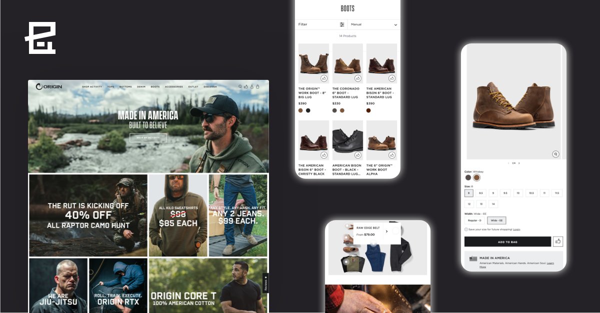 Recent launch 🚀: Origin USA

We migrated them to @ShopifyPlus, where we created a frictionless, intuitive, and easy UX through a more simplified UI. 

Check out the site ➡️hubs.ly/Q027Cx7d0