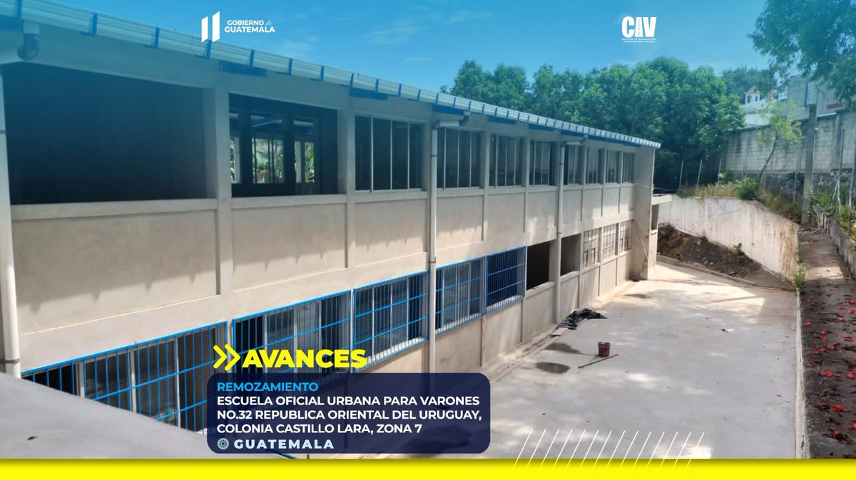 CIV_Guatemala's tweet photo. #ReporteDeAcciones | ⏩📍 Así van los trabajos de Remozamiento en la Escuela Oficial Urbana Para Varones No.32 Republica Oriental Del Uruguay, Colonia #CastilloLara, Zona 7, Guatemala. ⚒️ https://t.co/FcUOpIcIx4