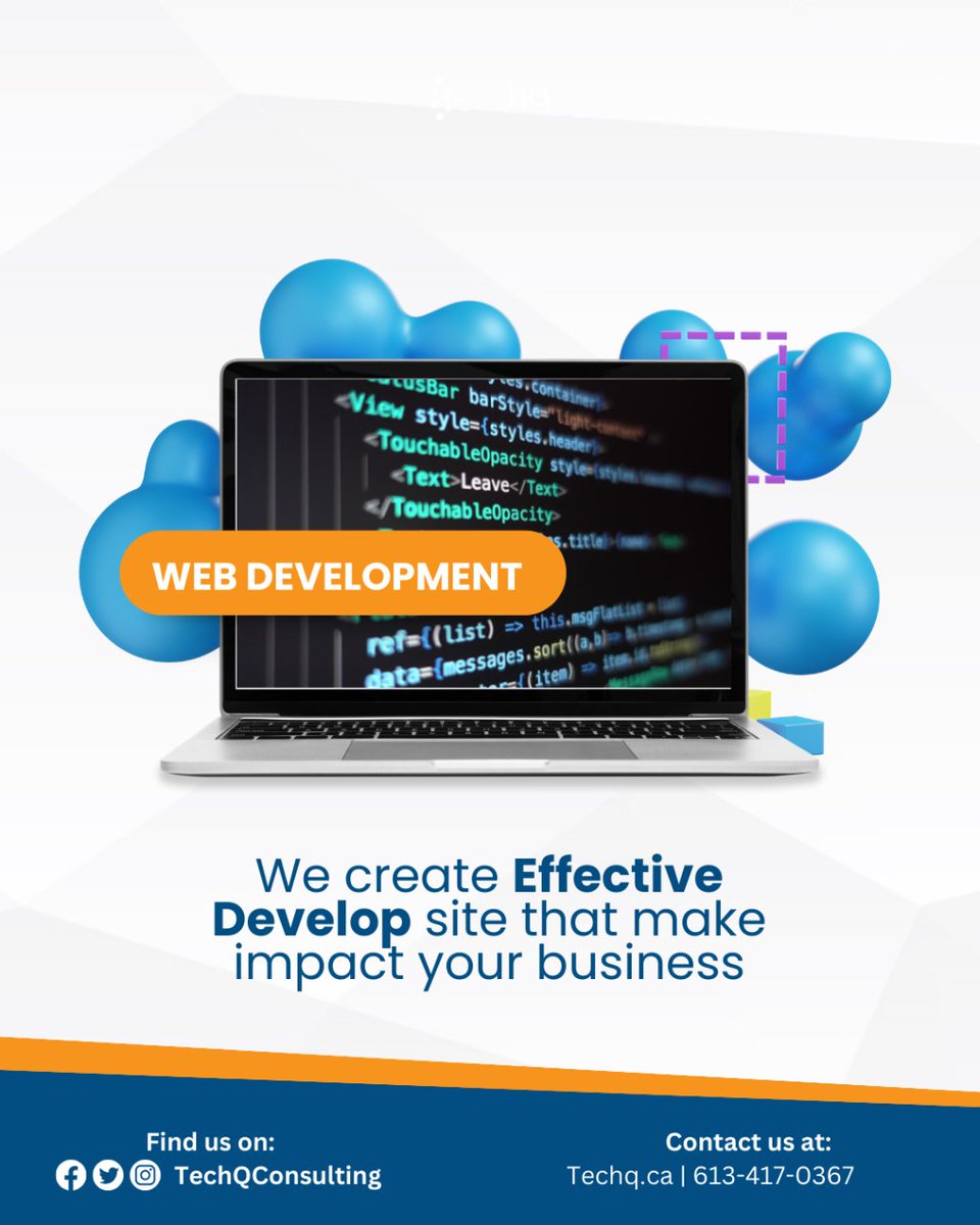 THQConsulting's tweet image. Experience the TechQ difference in web development! 💻✨ Our effective sites are designed to leave a lasting impact on your business. Elevate your online presence with us. 
#TechQWebSolutions #TechQImpactSites #WebDevelopmentMastery #BusinessBoostingSites #EffectiveWebSolutions