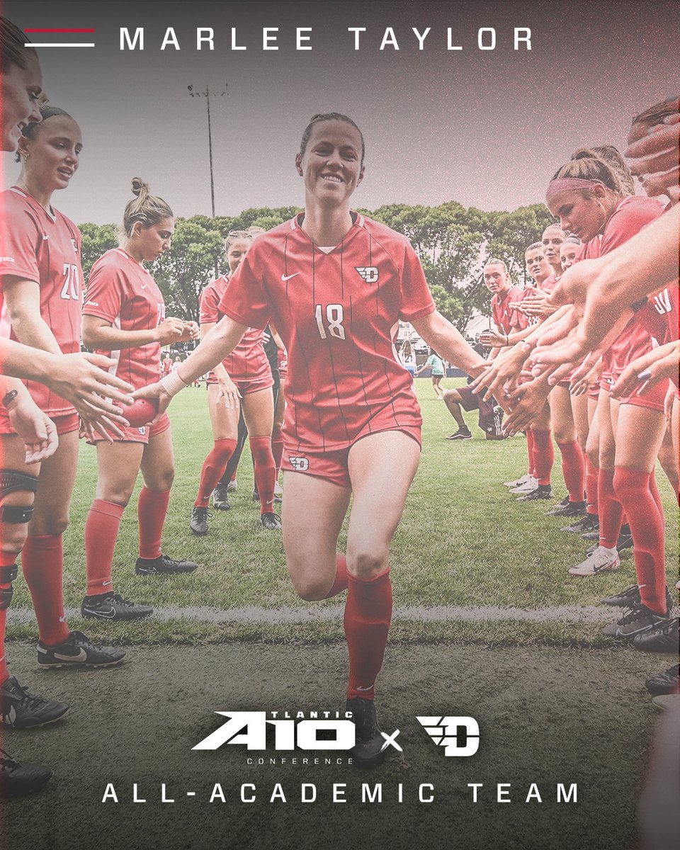 Dayton Women's Soccer (@daytonwsoccer) on Twitter photo Our leader on the field and in the classroom!
Congratulations to <a href="/marleetaylor12/">marlee taylor</a> for earning A-10 Second Team AND All-Academic Team honors!!
#GoFlyers // #UDWSOC Our leader on the field and in the classroom!
Congratulations to <a href="/marleetaylor12/">marlee taylor</a> for earning A-10 Second Team AND All-Academic Team honors!!
#GoFlyers // #UDWSOC