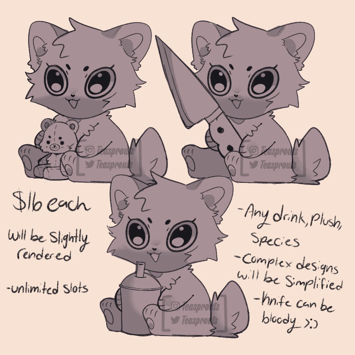 TeaSprouts's tweet image. To claim just comment or message me and I’ll send you the form.
~
Some minis! I’m really nervous about not being able to pay my bills this month so I’m doodling away- if you have any questions please let me know!
~
♡ + ↻ are appreciated