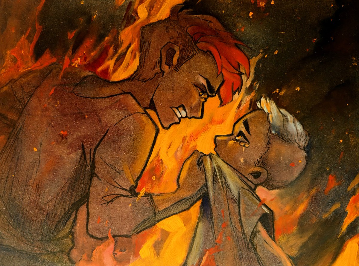 JustBeckah's tweet photo. Burned.
#oilpaint #illustration #manga https://t.co/qHmkGLNLbL