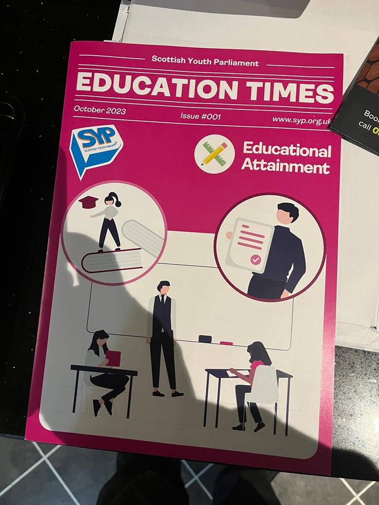 Just recieved my copy of @OfficialSYPs education magazine.  I was lucky enough to write an article about the National Discussion on Education!
