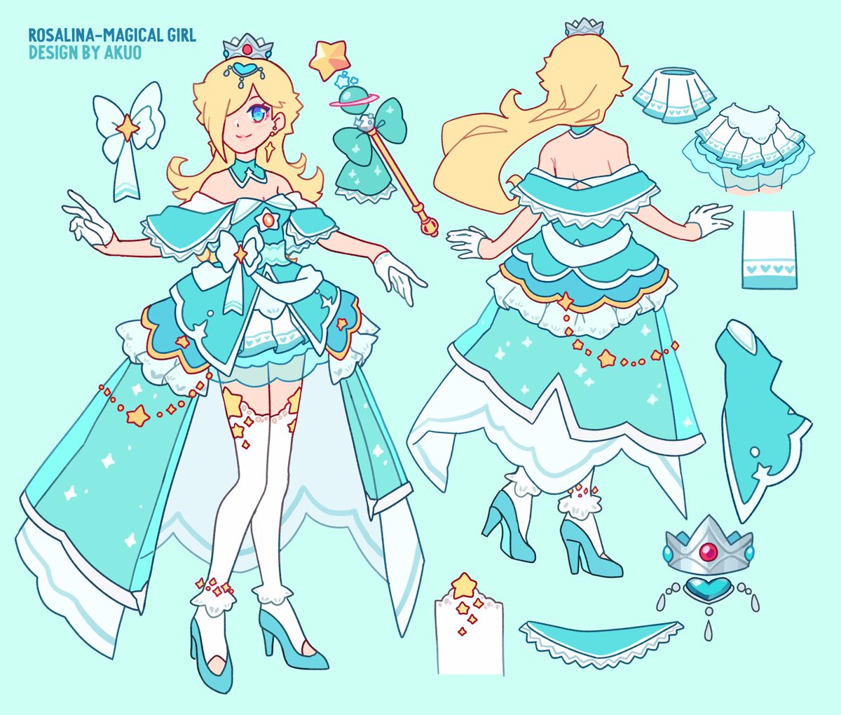 ロゼッタ(スーパーマリオ) 「Magical Girl Princess Rosalina concept a」|🪸Magical Akuo🪸 ST0RE OPEN!のイラスト