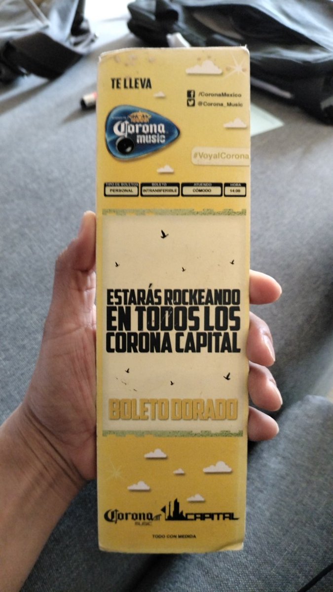 MoisesCabreraC's tweet photo. @CoronaCapital Ninguno si no me dan mis accesos,e gane el boleto dorado para asistir de por vida y ahora no me los quieren dar.....? https://t.co/RnLV6W3Zg4