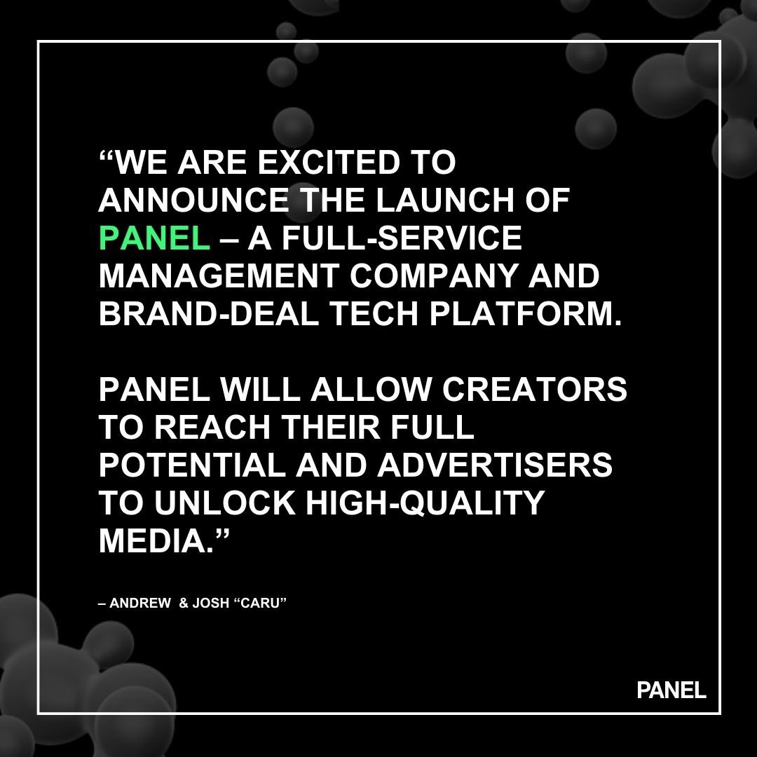 panelmgmt's tweet photo. Welcome to Panel!! 

Founded by @Andrew__Franz and @Caru https://t.co/HLgxrzJIFc
