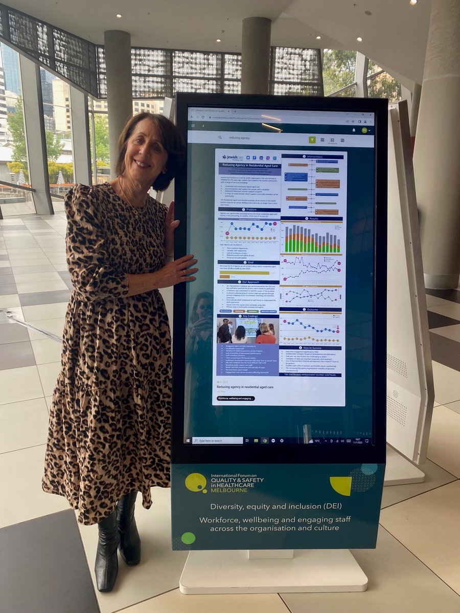 Just amazing to see our star Organisation Improvement Manager, Jan Rice, presenting at the International Quality &amp; Safety Forum in Melbourne, showcasing how we've more than halved agency staff and employed &gt; 500 new staff in less than 12 months. #bettercare #enrichinglives