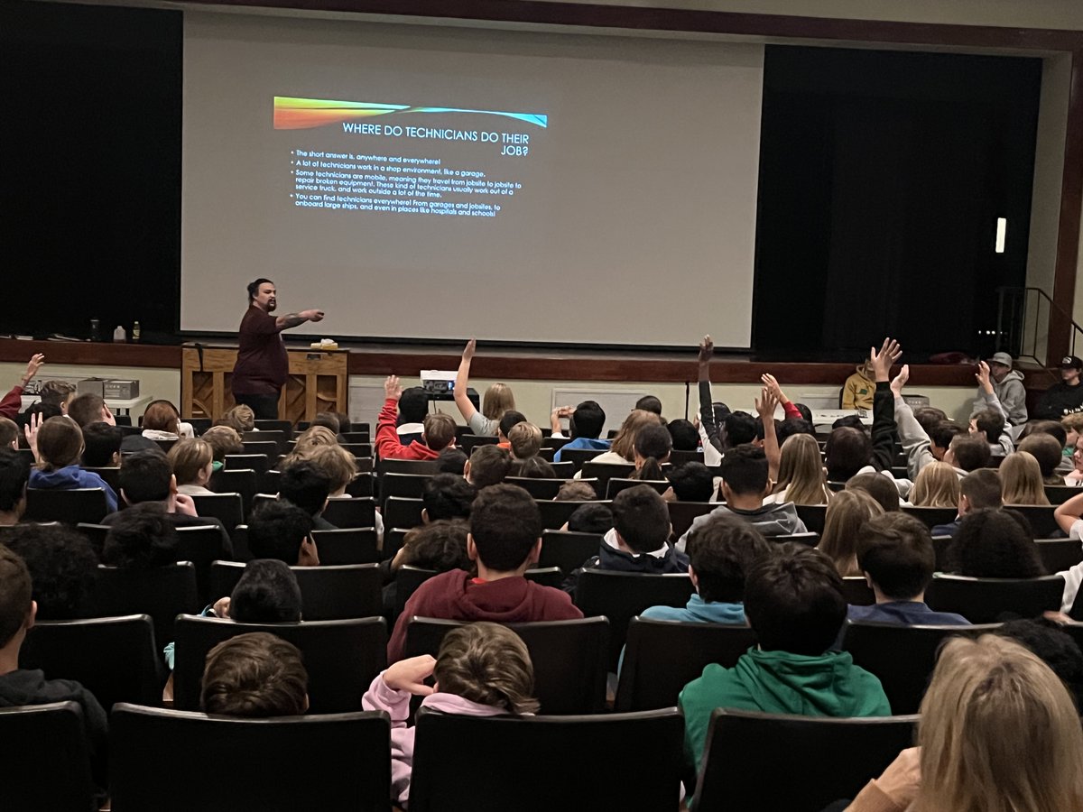 South Fayette Township School District (@southfayettesd) on Twitter photo 7th Grade explored R in RIASEC, learning about a Diesel Technician career thx to reps from @parkwaywestctc's Diesel Tech program & <a href="/Cummins/">Cummins Inc.</a>. Ss now see the critical importance of these techs & the variety of work they perform.
<a href="/SFMSLions/">South Fayette Middle School</a> <a href="/PGHWorldofWork/">World of Work (Pittsburgh)</a>
β© #SFLionPride β¦ 7th Grade explored R in RIASEC, learning about a Diesel Technician career thx to reps from @parkwaywestctc's Diesel Tech program & <a href="/Cummins/">Cummins Inc.</a>. Ss now see the critical importance of these techs & the variety of work they perform.
<a href="/SFMSLions/">South Fayette Middle School</a> <a href="/PGHWorldofWork/">World of Work (Pittsburgh)</a>
β© #SFLionPride β¦