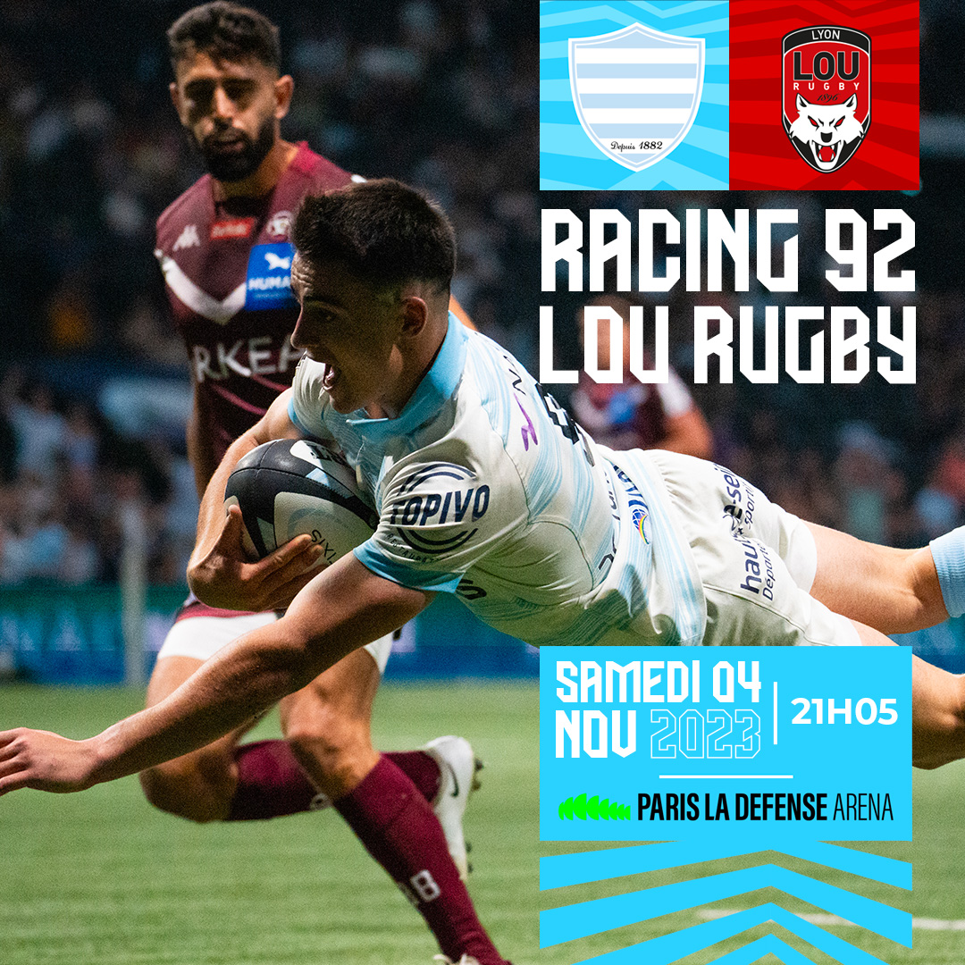 racing92's tweet photo. 𝟨 𝘴𝘦𝘮𝘢𝘪𝘯𝘦𝘴 𝘢𝘱𝘳𝘦̀𝘴... ⏩

On se retrouve samedi soir à @ParisLaDefArena ?

Rendez-vous à 21h00 face au @LeLOURugby pour soutenir vos Ciel et Blanc !

🎟️https://t.co/n16spp0SDB 

#R92LOU #RacingFamily https://t.co/3McBghzRl8