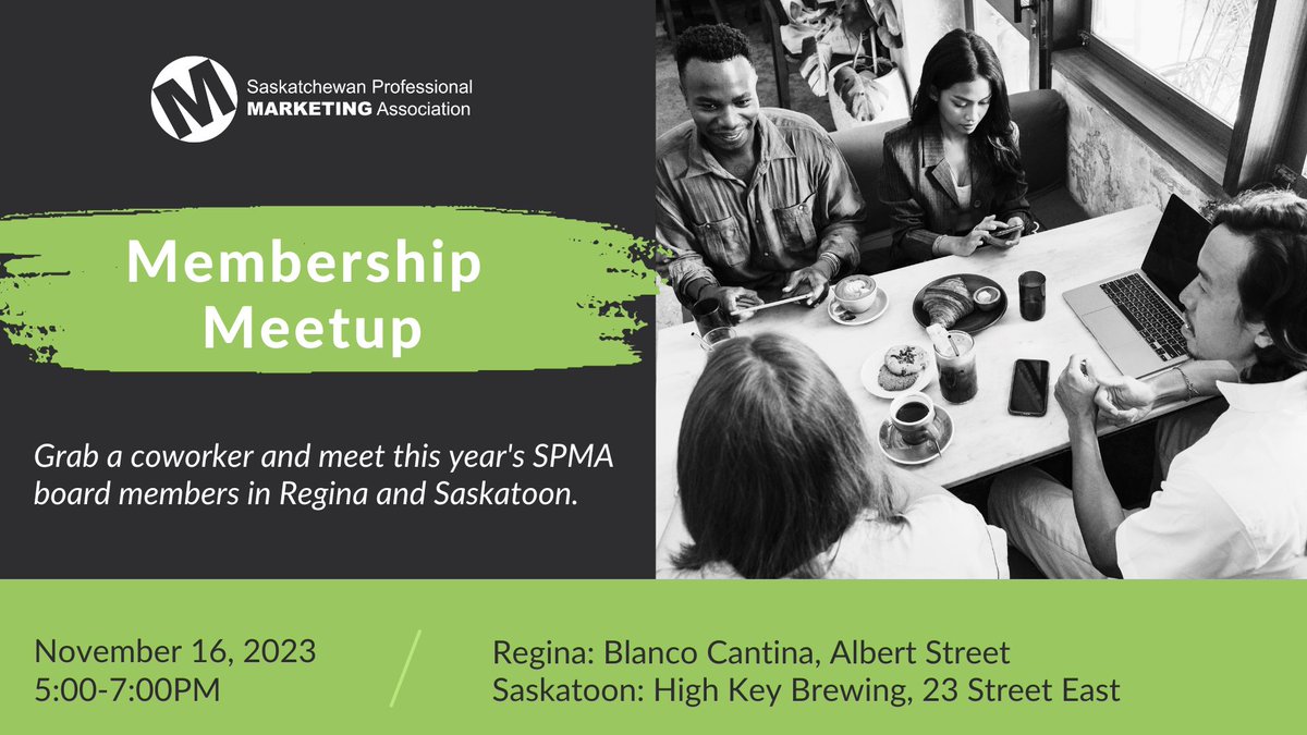 Aaaaand we're back! 😎
Join us for a FREE come-and-go networking event happening simultaneously in Regina and Saskatoon on Nov. 16, from 5-7 pm. 
Find all the details here: shorturl.at/juwP6