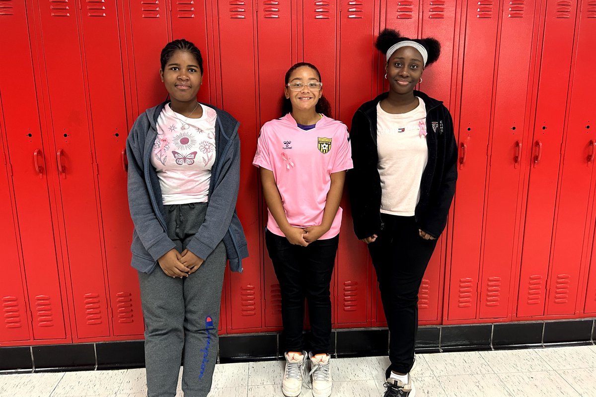 EastHartfordPS's tweet photo. The East Hartford Middle School Student Council organized a "Pink Out" day in October for National Breast Cancer Awareness Month. Students were encouraged to wear pink to school to benefit breast cancer research. #EHPSPride https://t.co/0xVppYvC3f