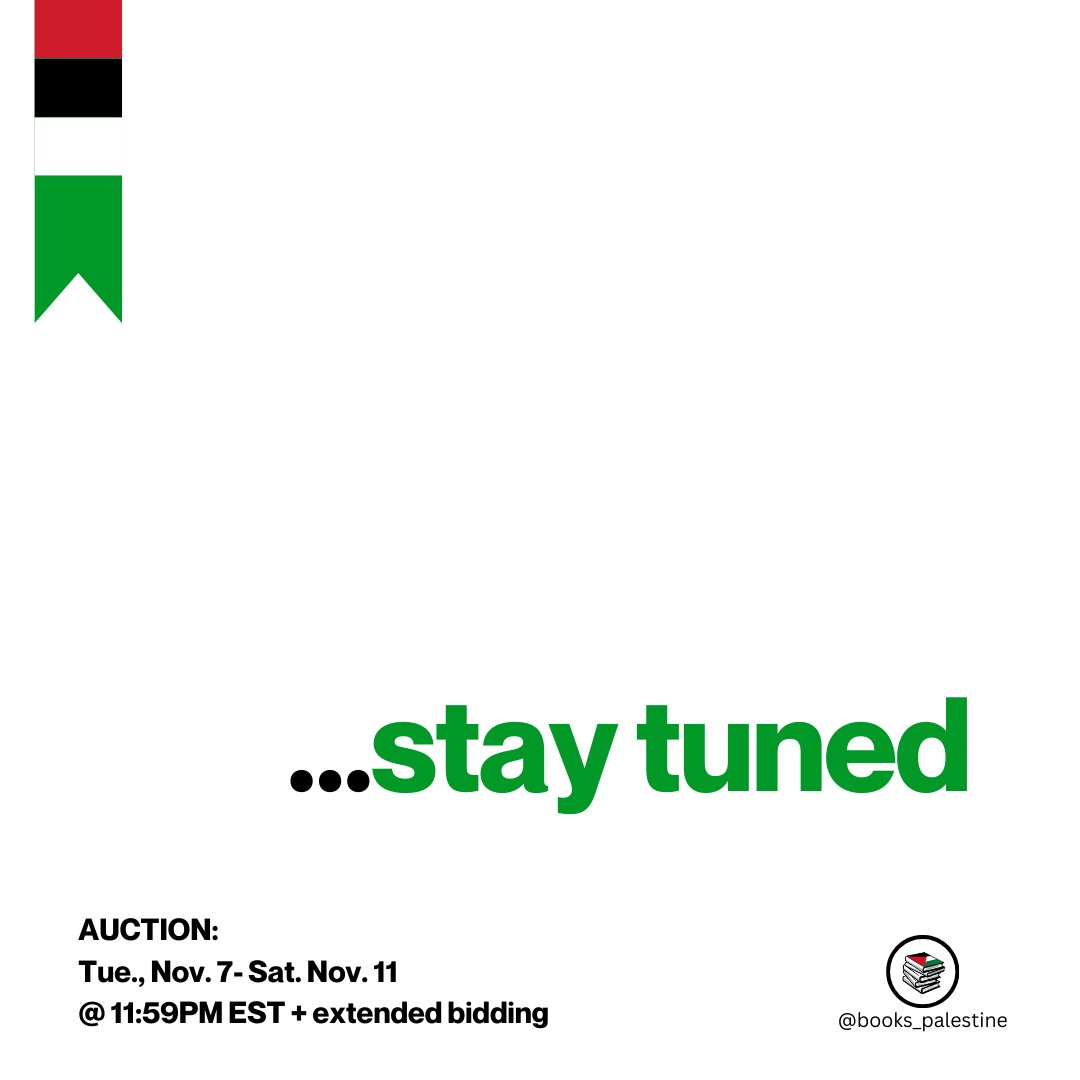 Five days till auction...stay tuned for some sneak peeks. #booksforpalestine