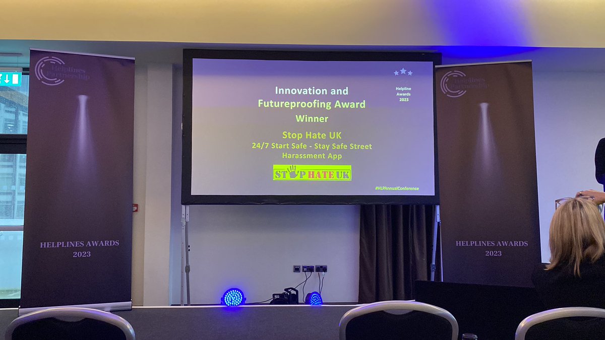 Congratulations to @stophateuk Stay Safe Street App for winning the Innovation and Future-proofing Award. “This innovation demonstrates a practical and informative approach to keeping people safe”