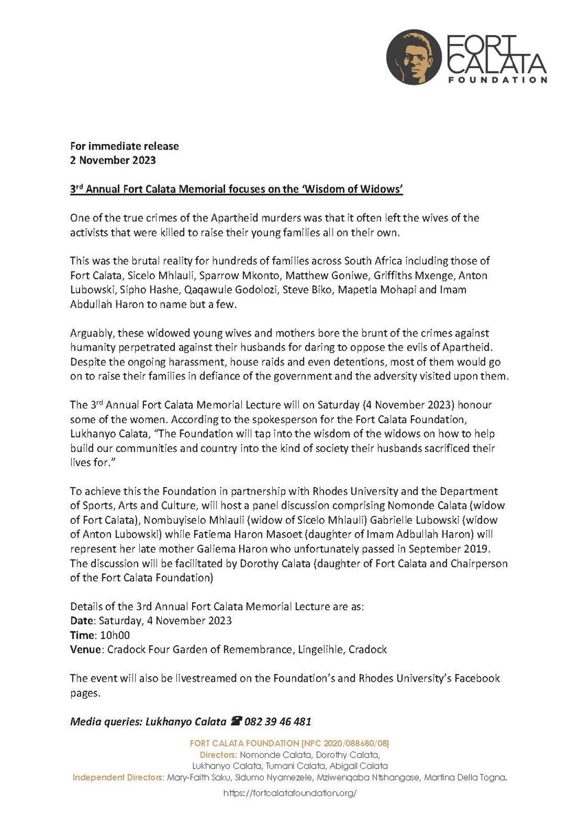 Fort Calata Foundation tweet media