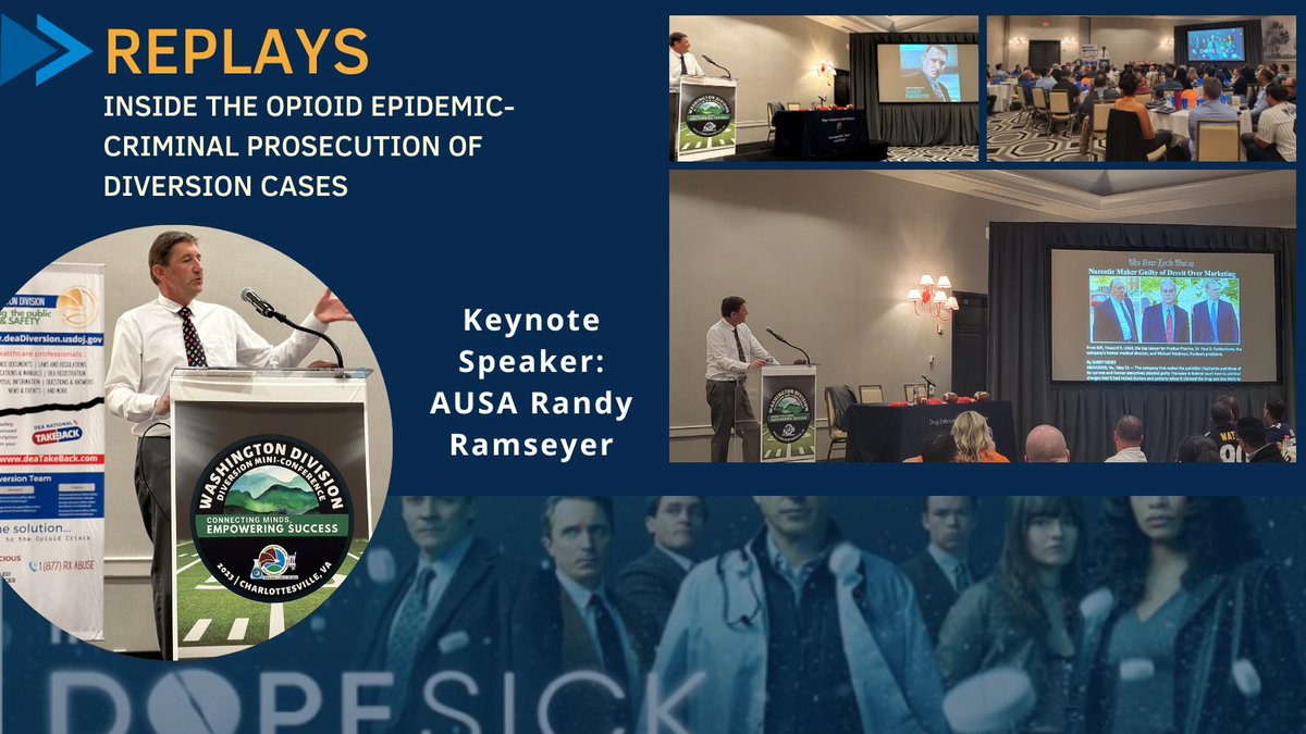 DEAWashingtonDC's tweet photo. Our #DEADiversion Annual Conference was packed with exciting presentations and discussions including the famous AUSA Randy Ramseyer. #Replays #Strategies #CaseStudies https://t.co/umvkkVzTkv