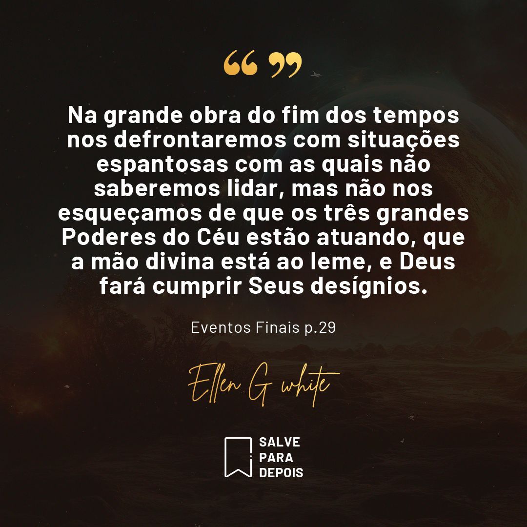 Em tempos desafiadores, lembremo-nos de que muito em breve Jesus irá voltar!! 🌎🙌 E estes desafios são sinais que Sua vinda está próxima. 🙏