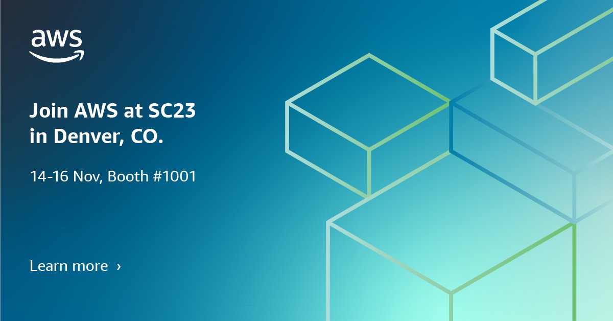 Paula Phipps (@paulaaphipps) on Twitter photo Attending SC23? Visit the AWS booth for deep-dive demos & sessions. Join AWS Tues, 11/14, for drinks & appetizers RSVP awsatsc23.splashthat.com  #sc23 #Iamhpc #aws #hpc Attending SC23? Visit the AWS booth for deep-dive demos & sessions. Join AWS Tues, 11/14, for drinks & appetizers RSVP awsatsc23.splashthat.com  #sc23 #Iamhpc #aws #hpc