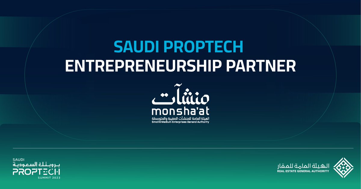 SaudiProptech's tweet photo. We are proud of our partnership with many exemplary sectors, including our entrepreneurship partner; @MonshaatSA contributing to the execution of a comprehensive strategy aimed at the development of the real estate sector in the kingdom.
#SaudiProptech #قمة_بروبتك https://t.co/GiNWNIWsOT